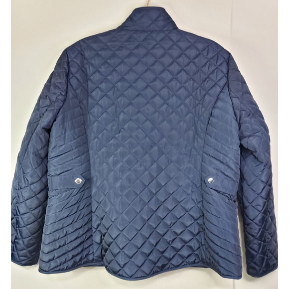 Tommy Hilfiger Jacket Womens XL Navy Blue Quilted Zip Classic Casual - Picture 2 of 11